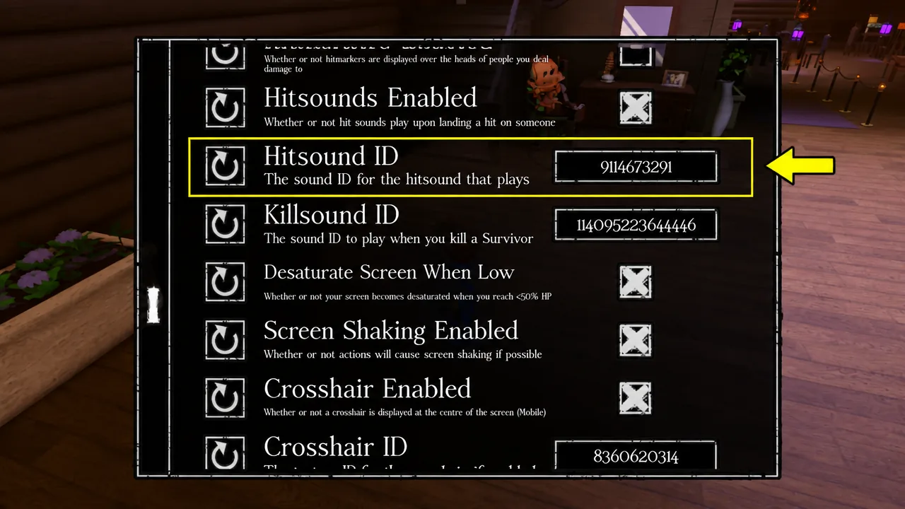 The Settings Menu in Roblox Forsaken