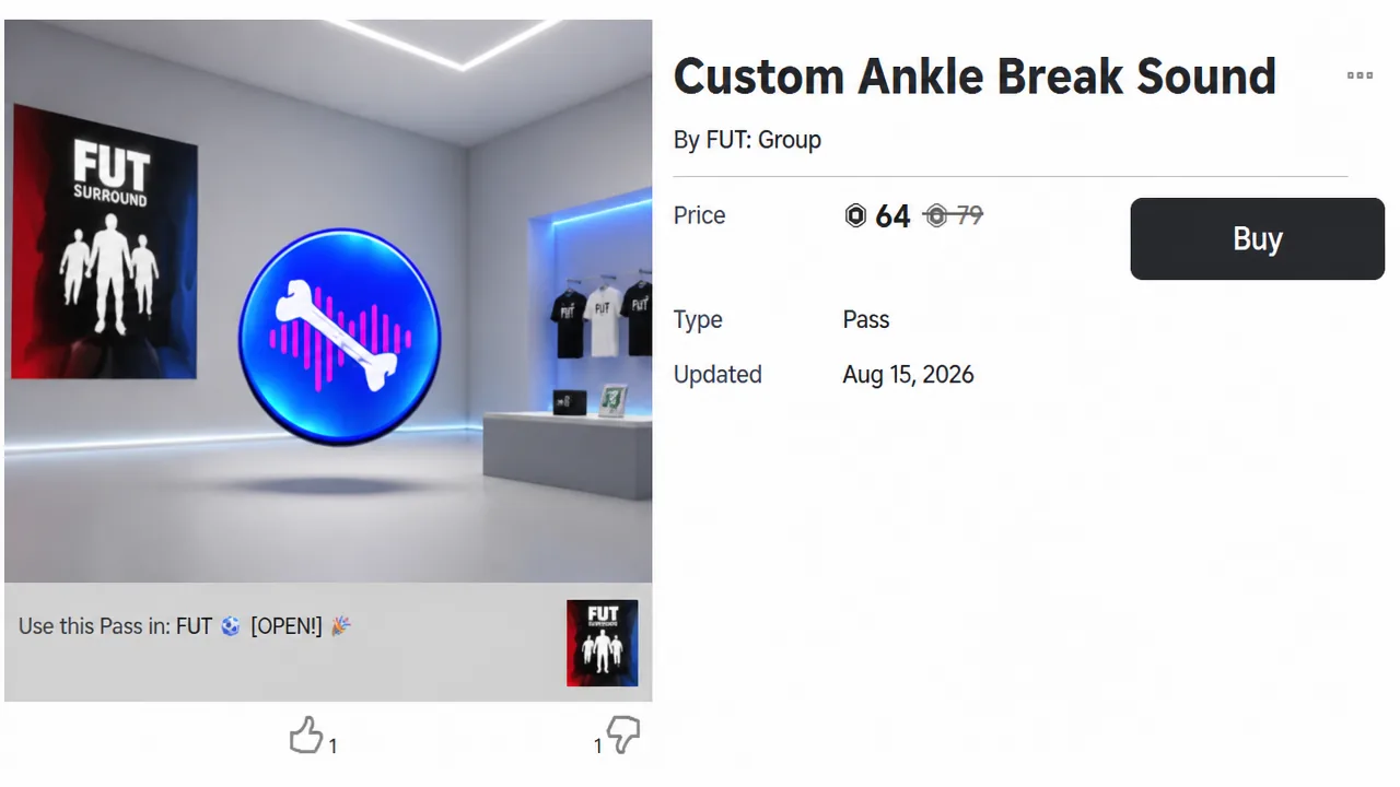 Buy button on the Custom Ankle Break Sound Game Pass product screen in FUT