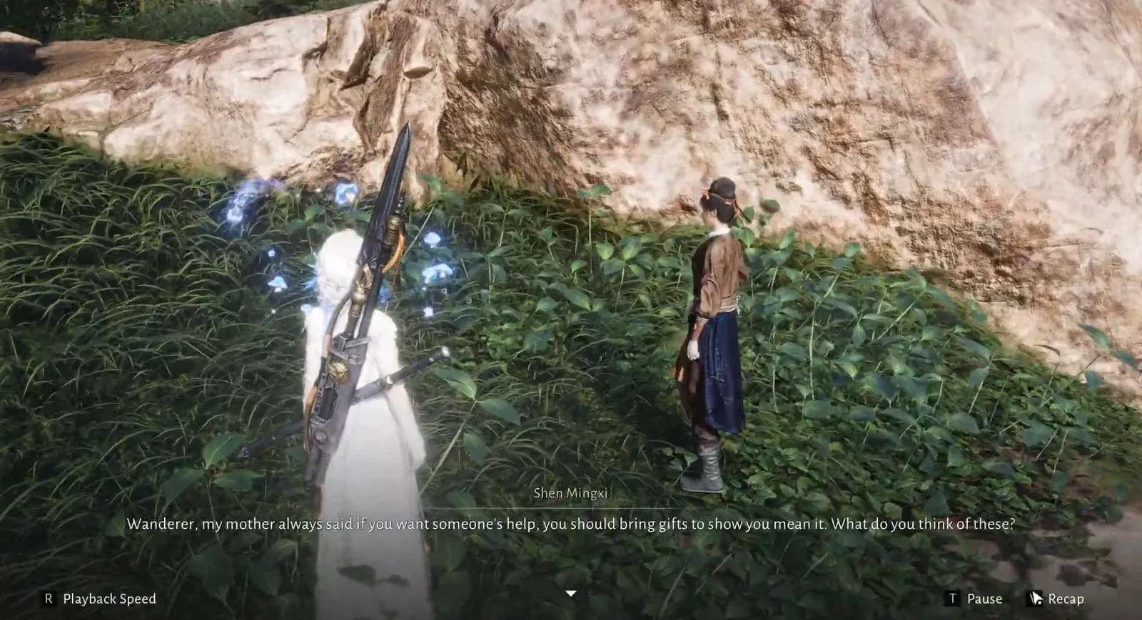 Dialogue with Shen Mingxi about bringing gifts to gain someone's help