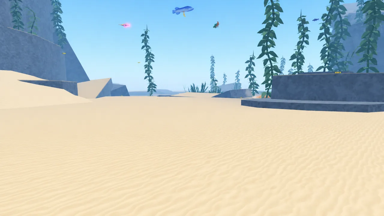 A player using the Trident Striker in Fisch