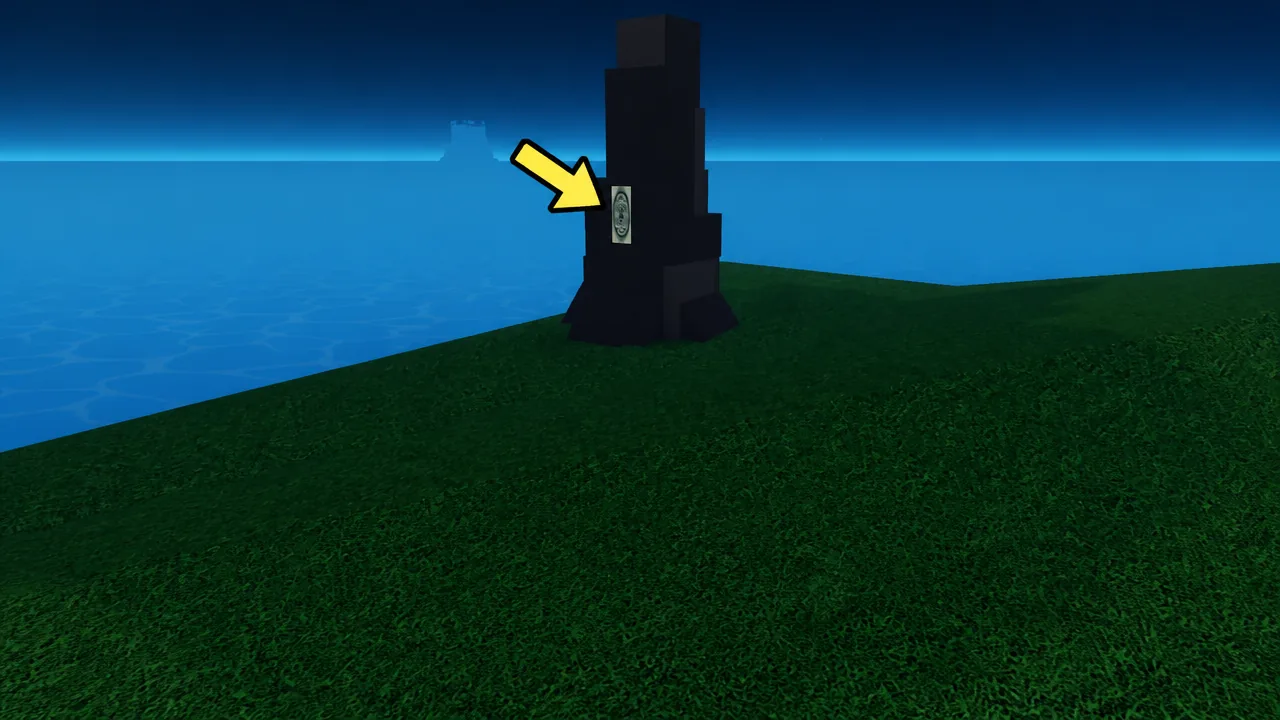 Circular emblem mounted on the dark tower