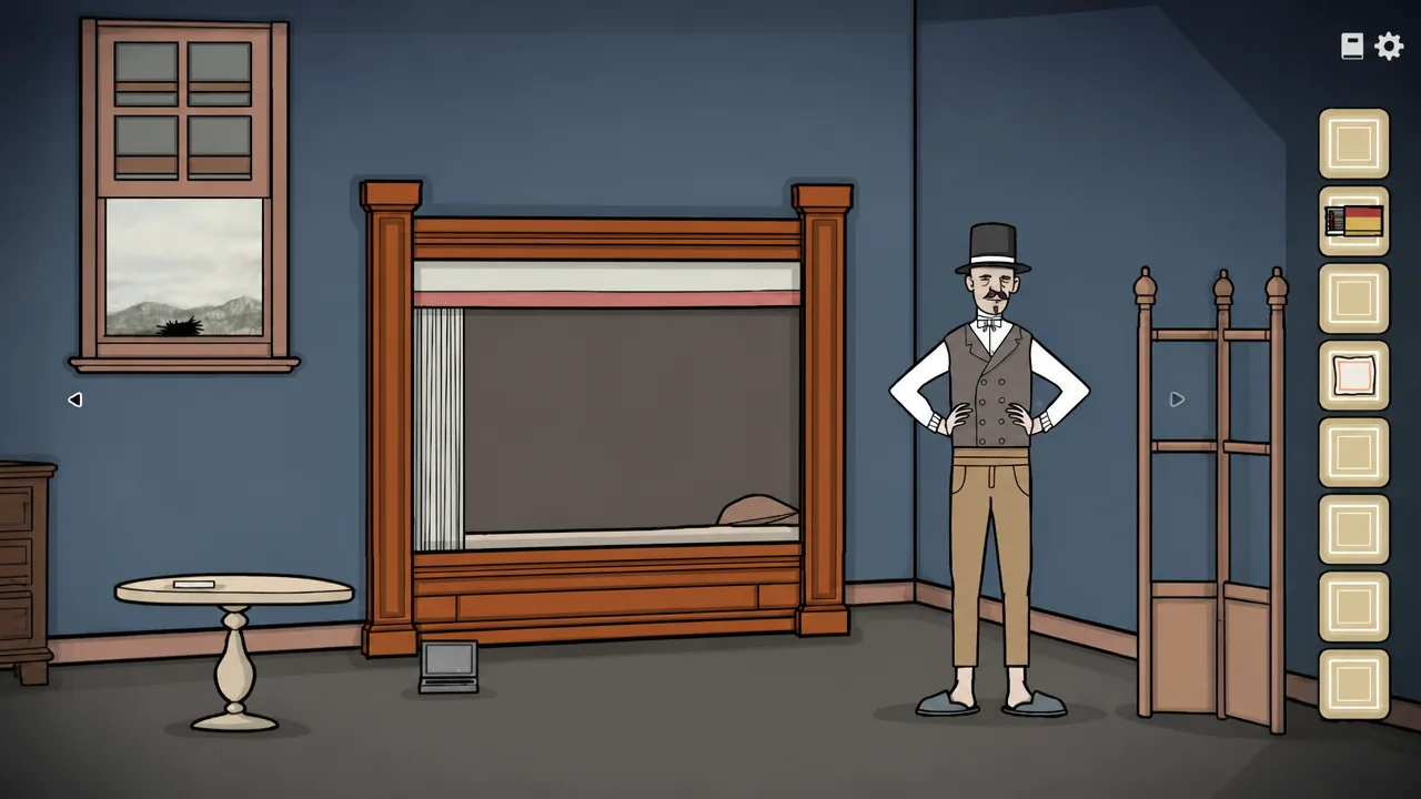 Room view with the right-side inventory panel and its second item highlighted