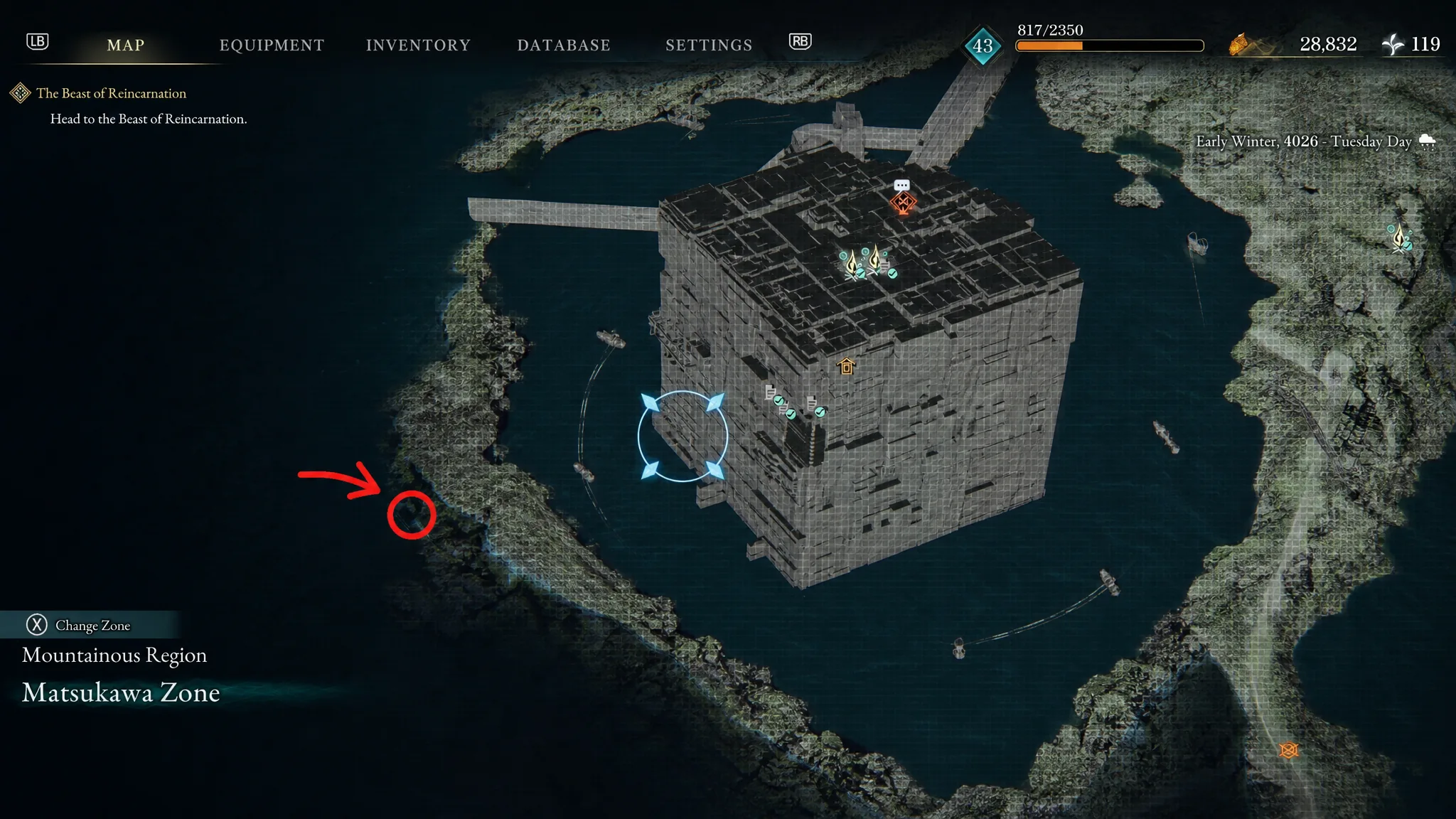 Leather Garb Strongbox beside the Cave Depths camp