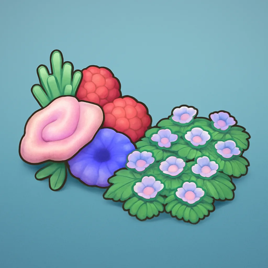 Swaying flower bed and coral
