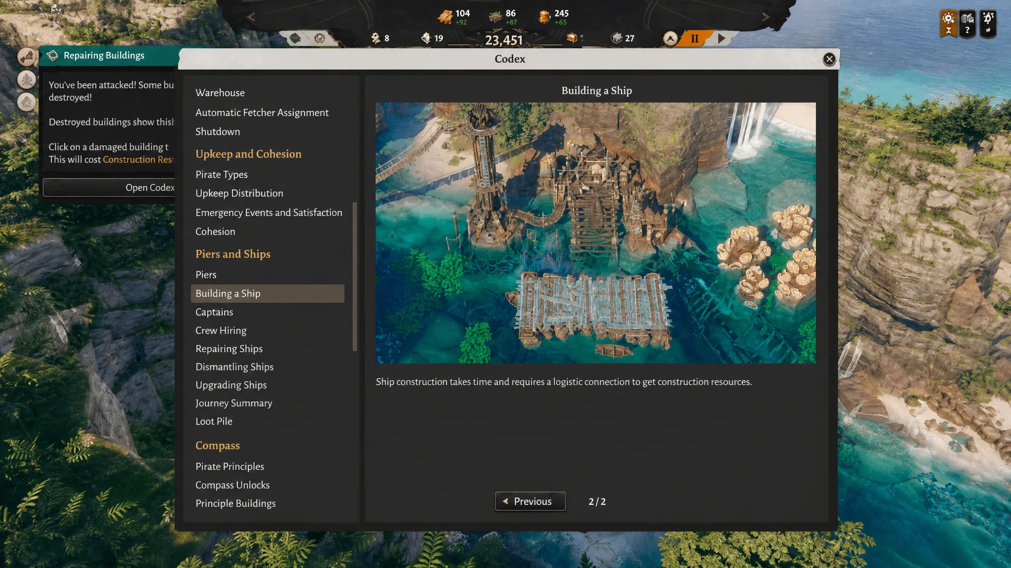 Building options in Corsair Cove