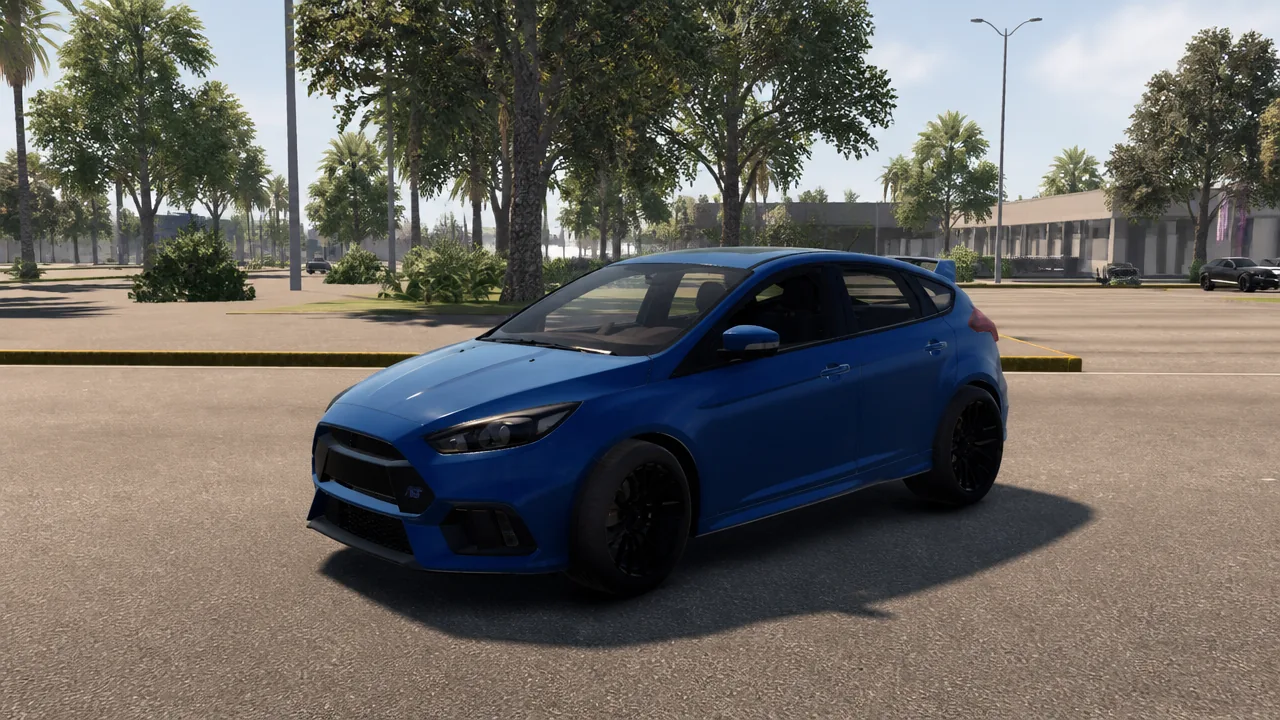 A customized car parked on a road in the Car Zone Roblox map