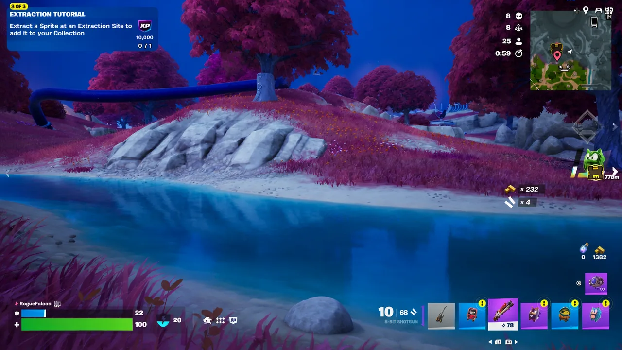 Cartridge Hack selection prompt at an Override Console in Fortnite