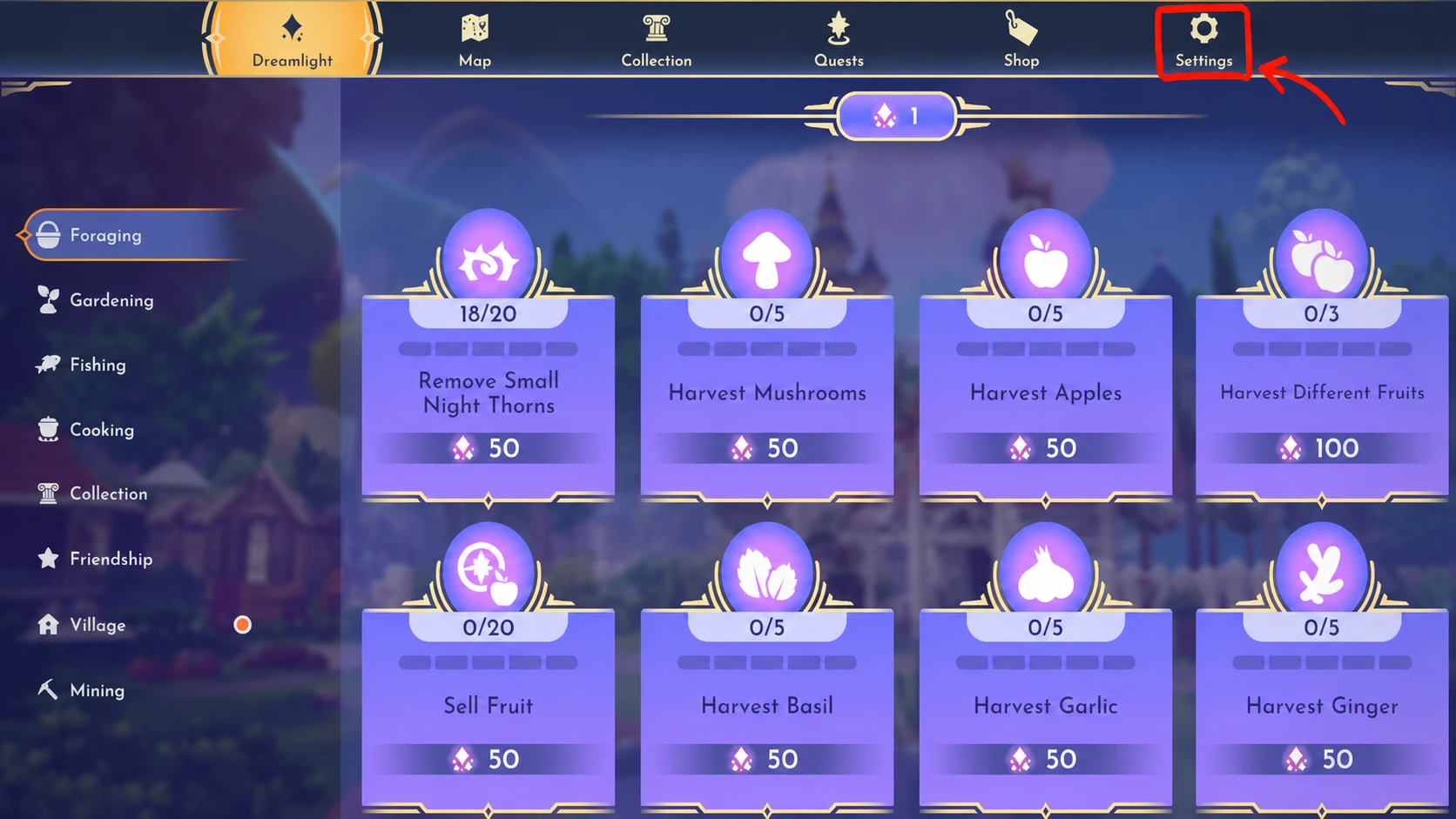 Press escape or start to open the Disney Dreamlight Valley menu while your code is copied