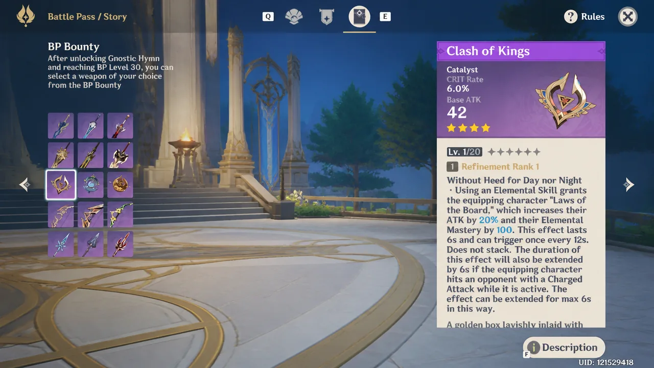 Clash of Kings catalyst highlighted on the BP Bounty details screen