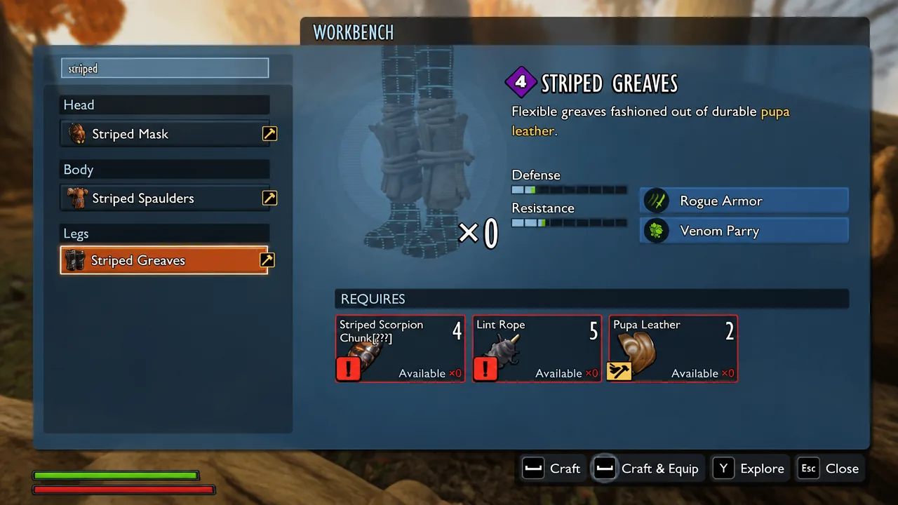 Striped Scorpion Armor Set Grounded 2 (1)