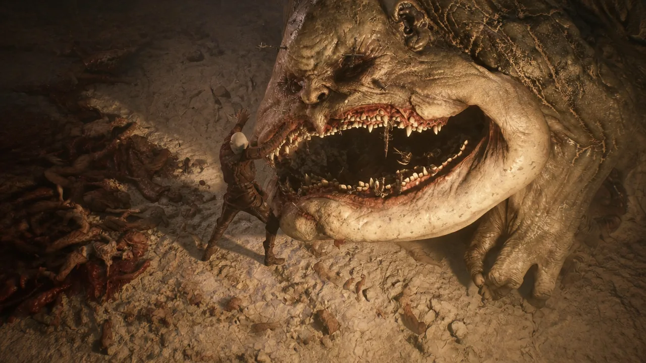 A lineup of the towering, malformed bosses the Harbinger faces across Fainweald