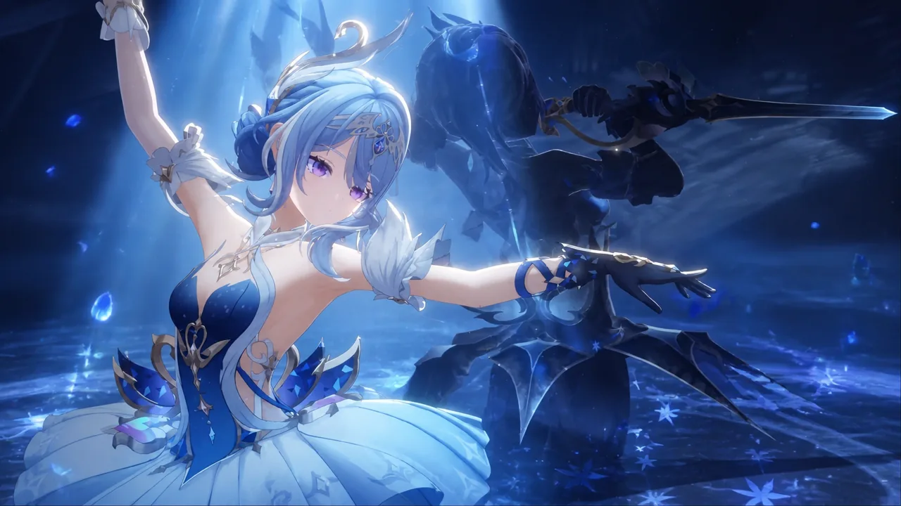 Odette casting her elemental burst in Genshin Impact
