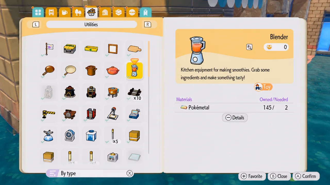 The Blender recipe in Pokémon Pokopia