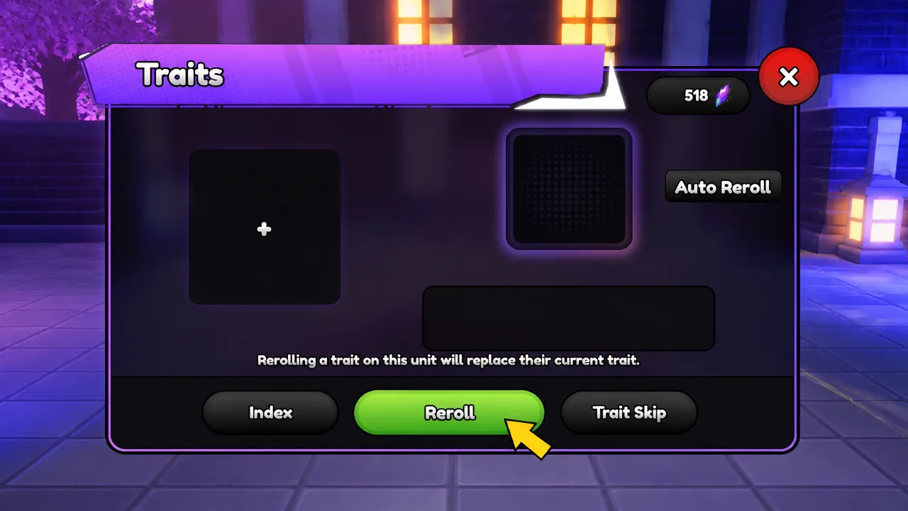 Reroll Traits in Anime Final Strike