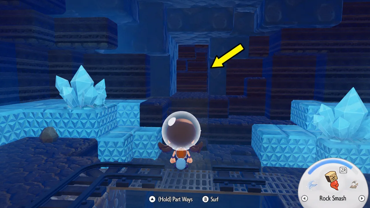 The entrance to the secret room in the Bubbly Basin mines in Pokémon Pokopia