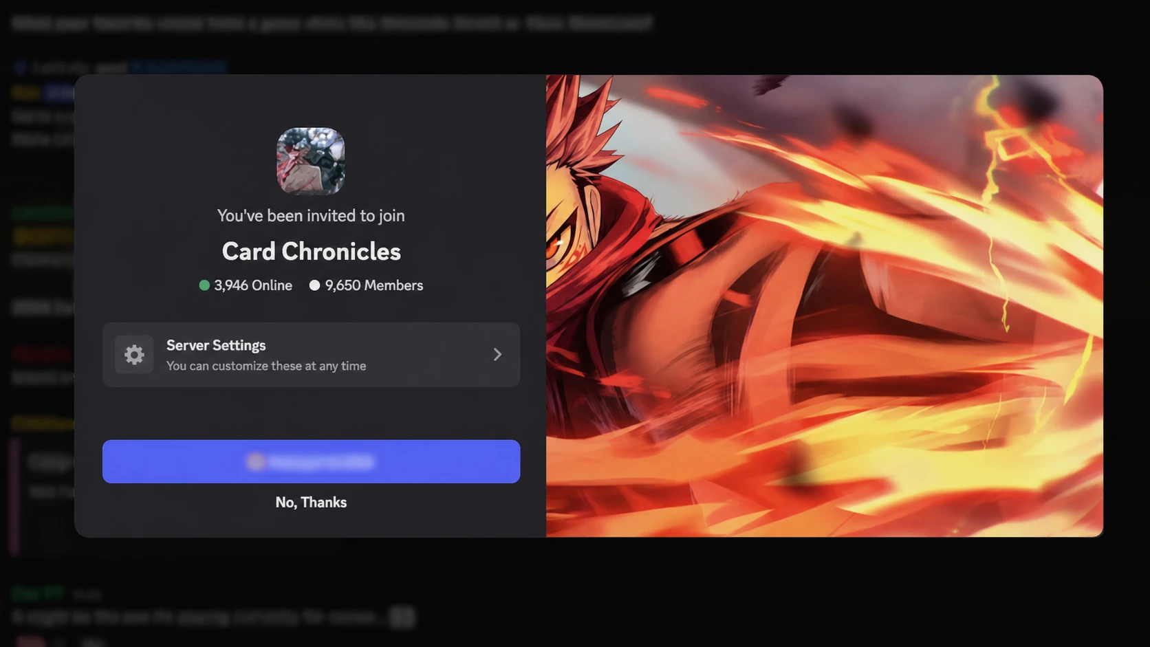 Card Chronicles codes: A screenshot of a Discord server invite with a PT logo in the top right corner