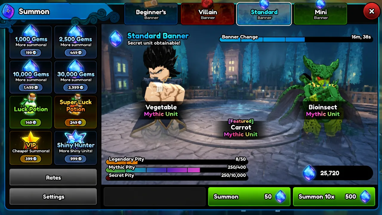 Standard Banner summon screen in Anime Expeditions
