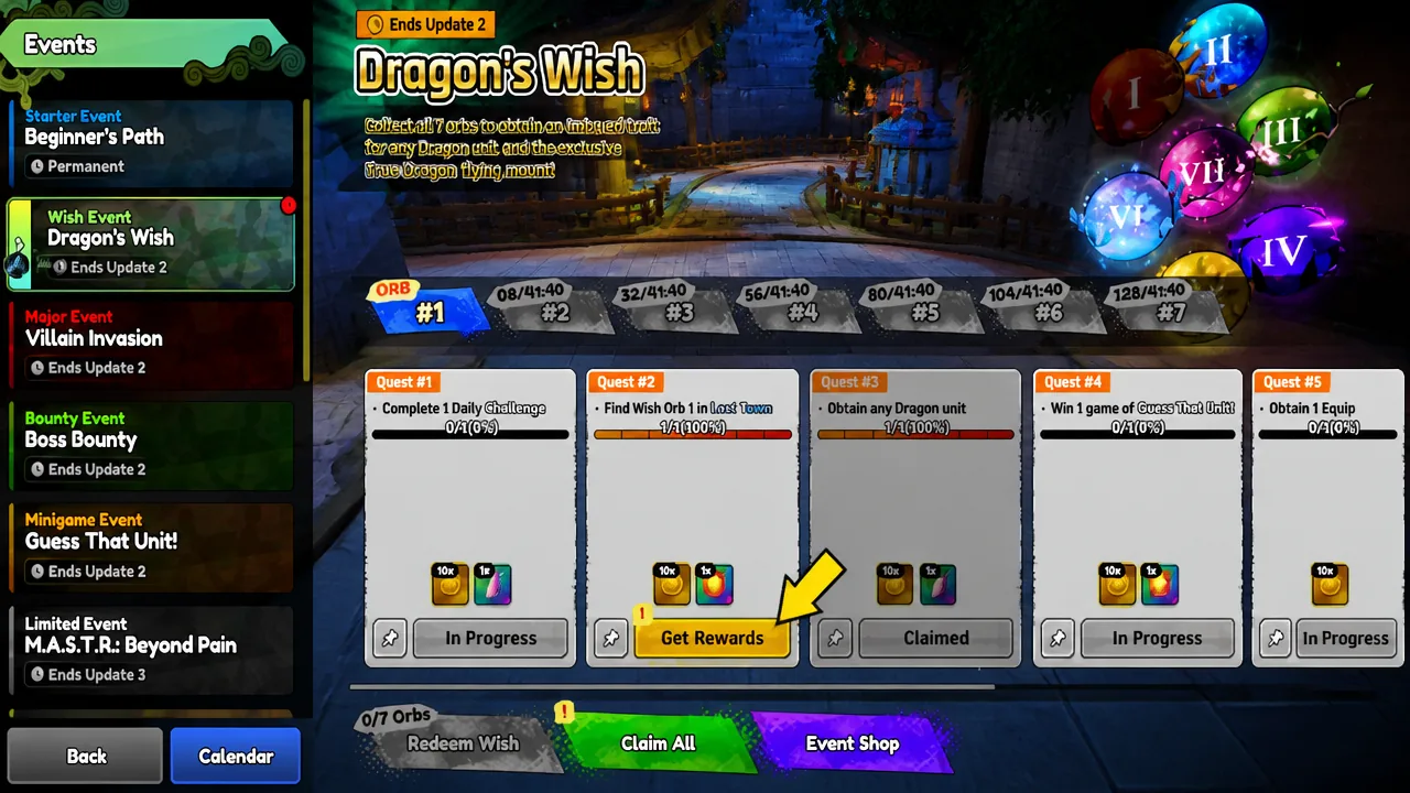 Anime Expeditions dragon's wish rewards