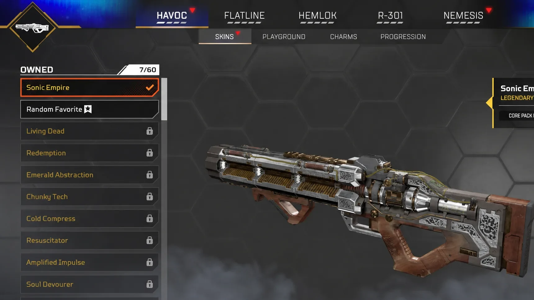 Havoc rifle with regenerating Energy ammo in Apex Legends Season 30