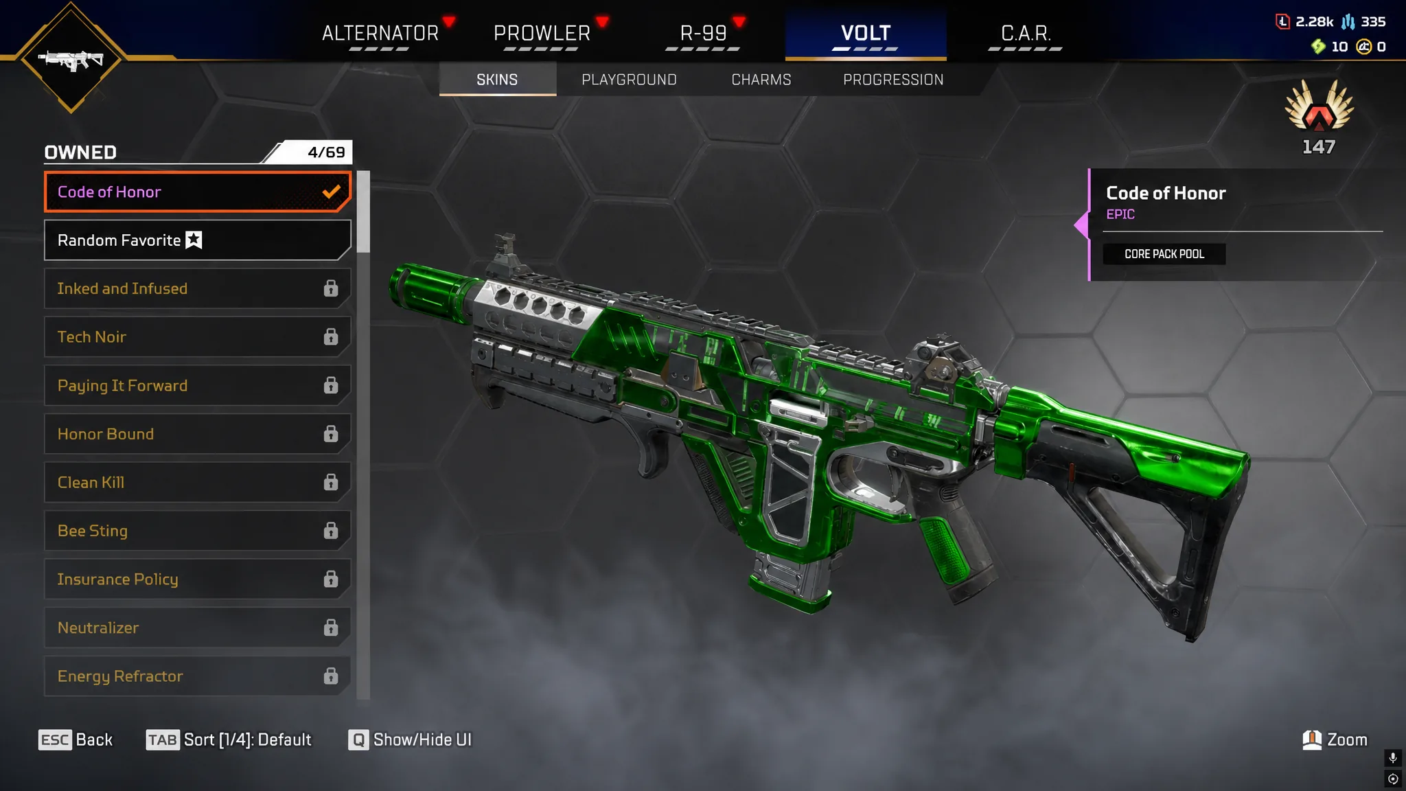 Volt SMG using regenerating Energy ammo in Apex Legends Season 30