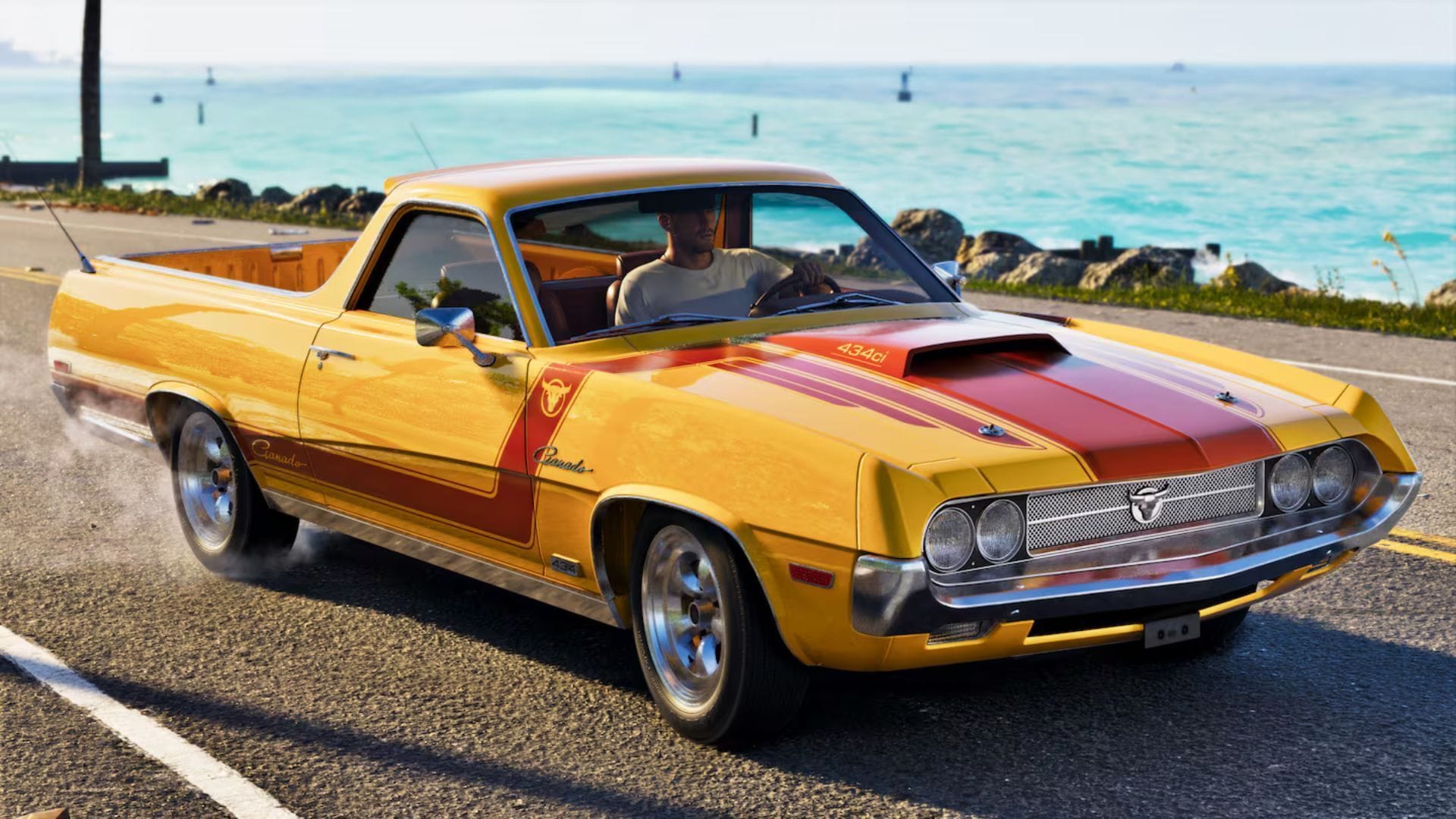 Sports car parked on a Leonida road in Grand Theft Auto 6