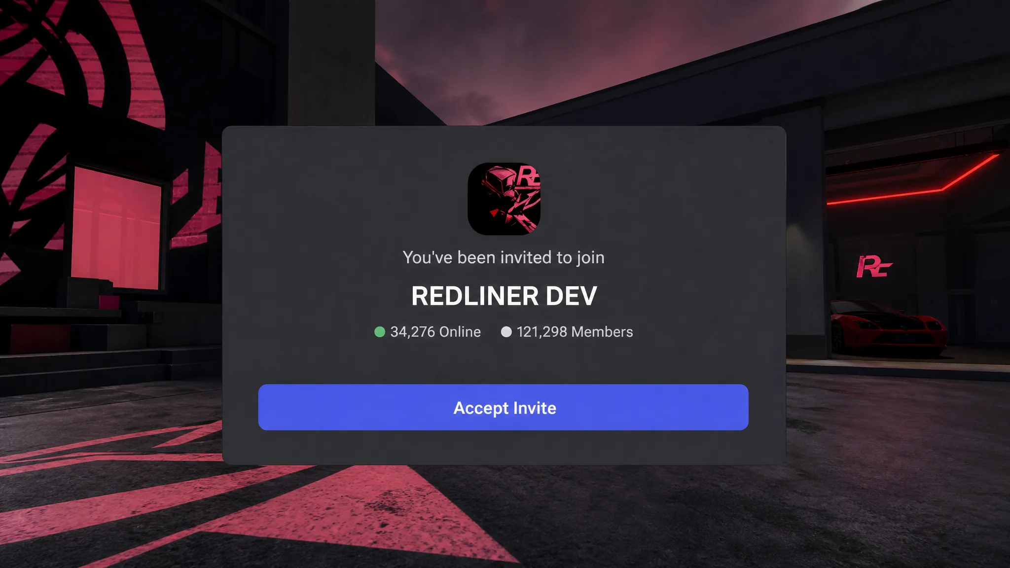 Redliner codes: An image of the Redliner discord server
