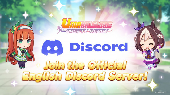 Umamusume codes: A graphic advertising the official Umamusume Discord server
