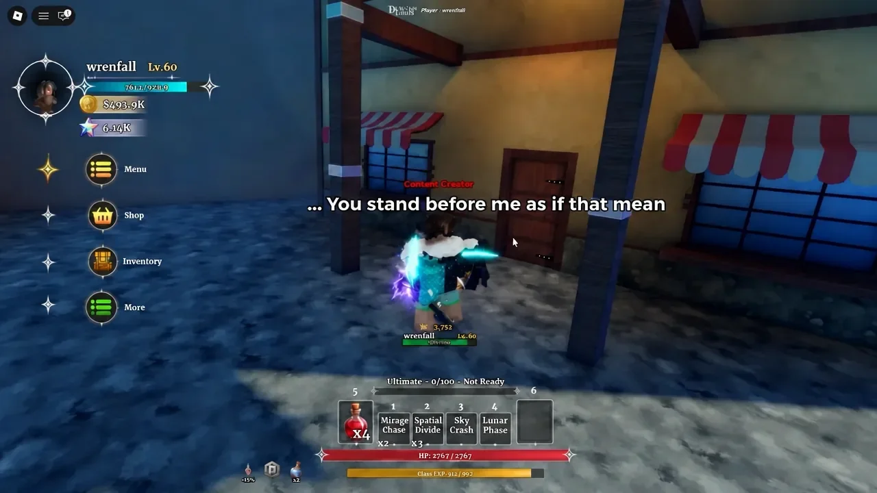 Player standing in front of a doorway in Dungeon Lootr with an NPC dialogue box open