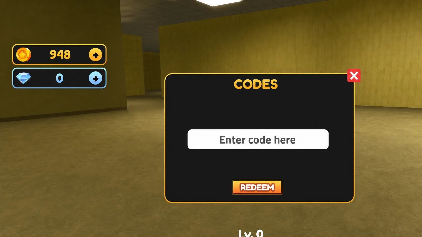 Backrooms Simulator the codes tab