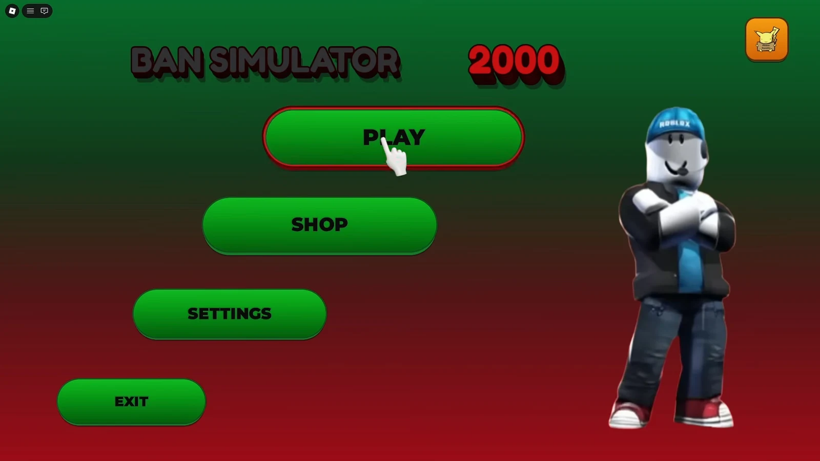 Ban Simulator 2000 main menu with the Play button highlighted