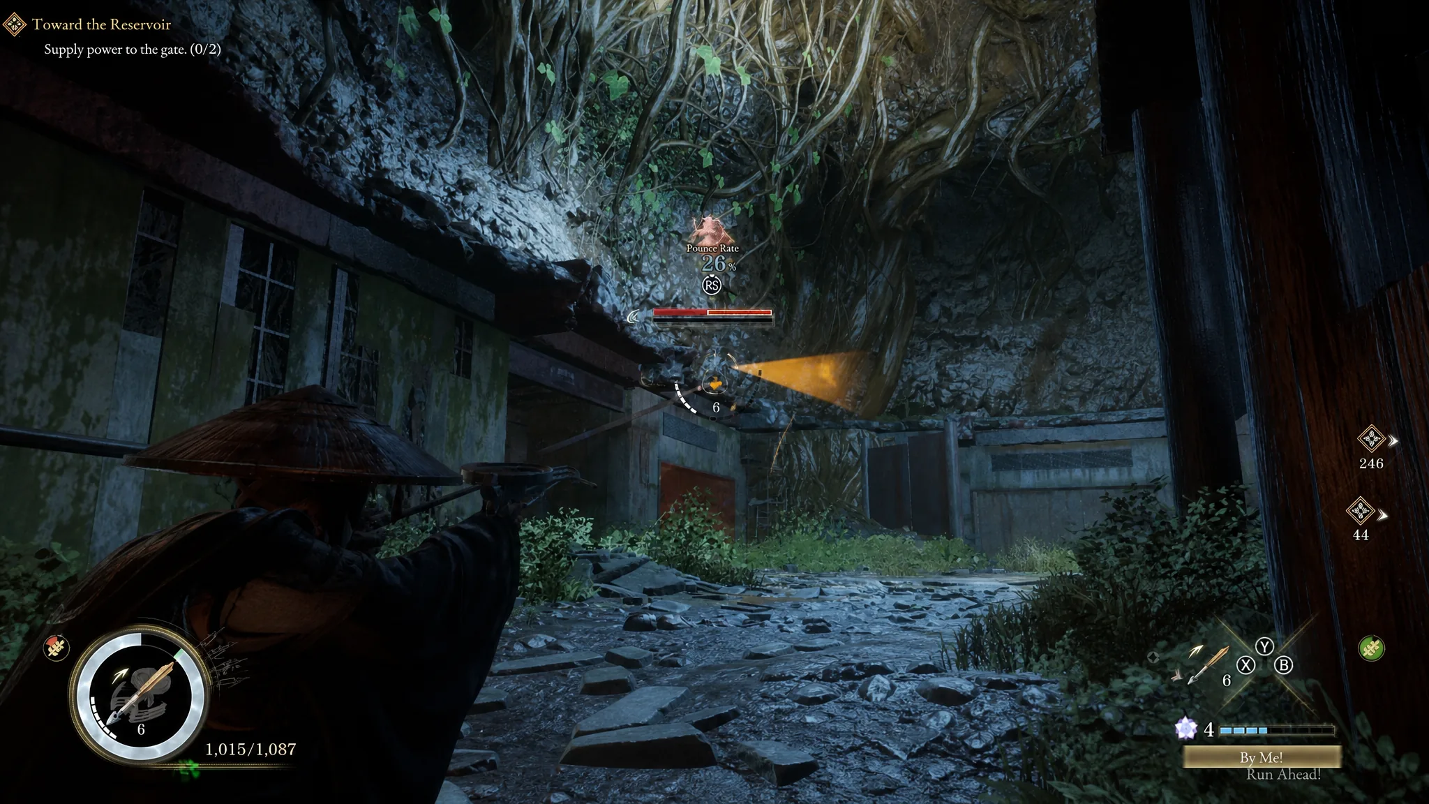 Attacking a Golem with a bow in Beast of Reincarnation