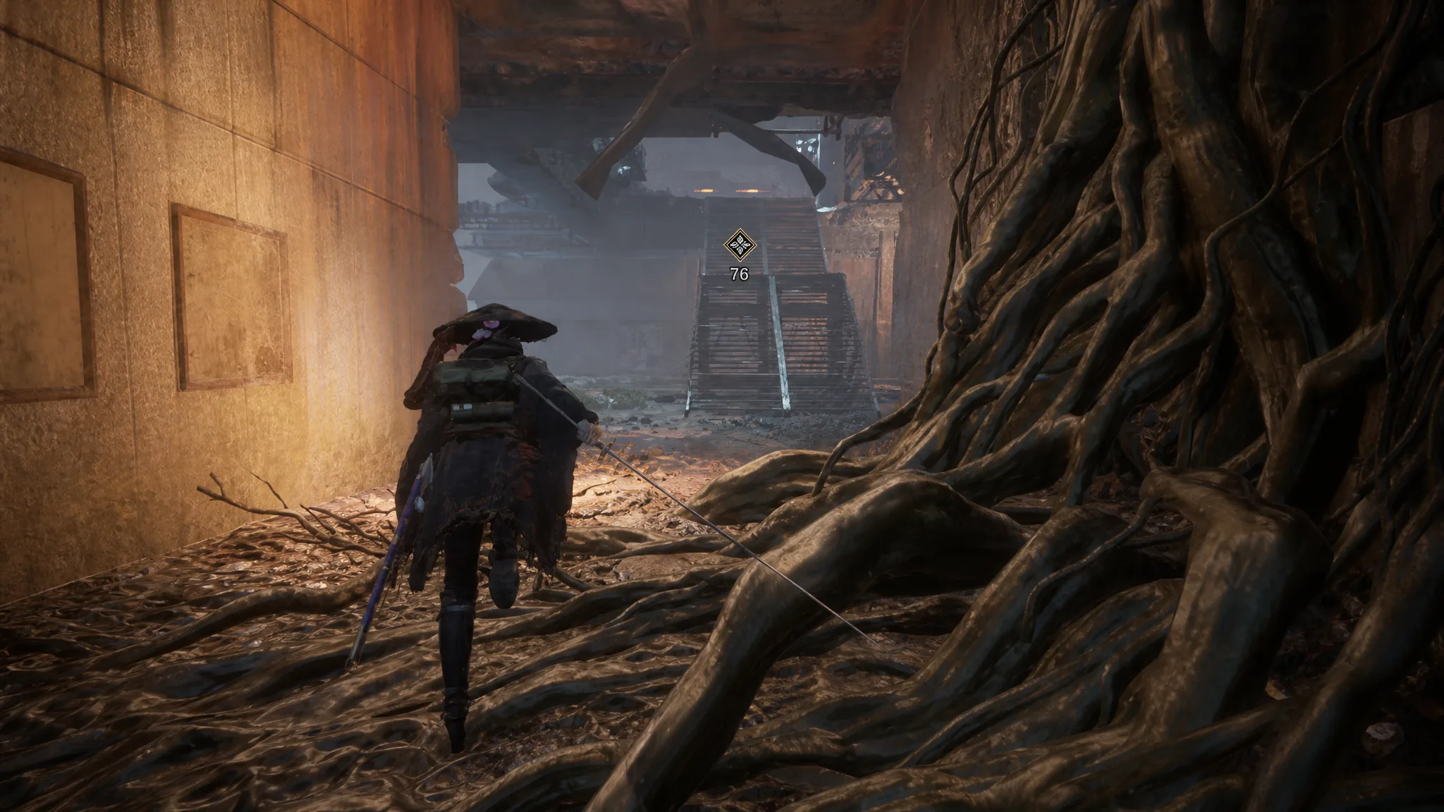 The stairs leading to a power generator in Beast of Reincarnation