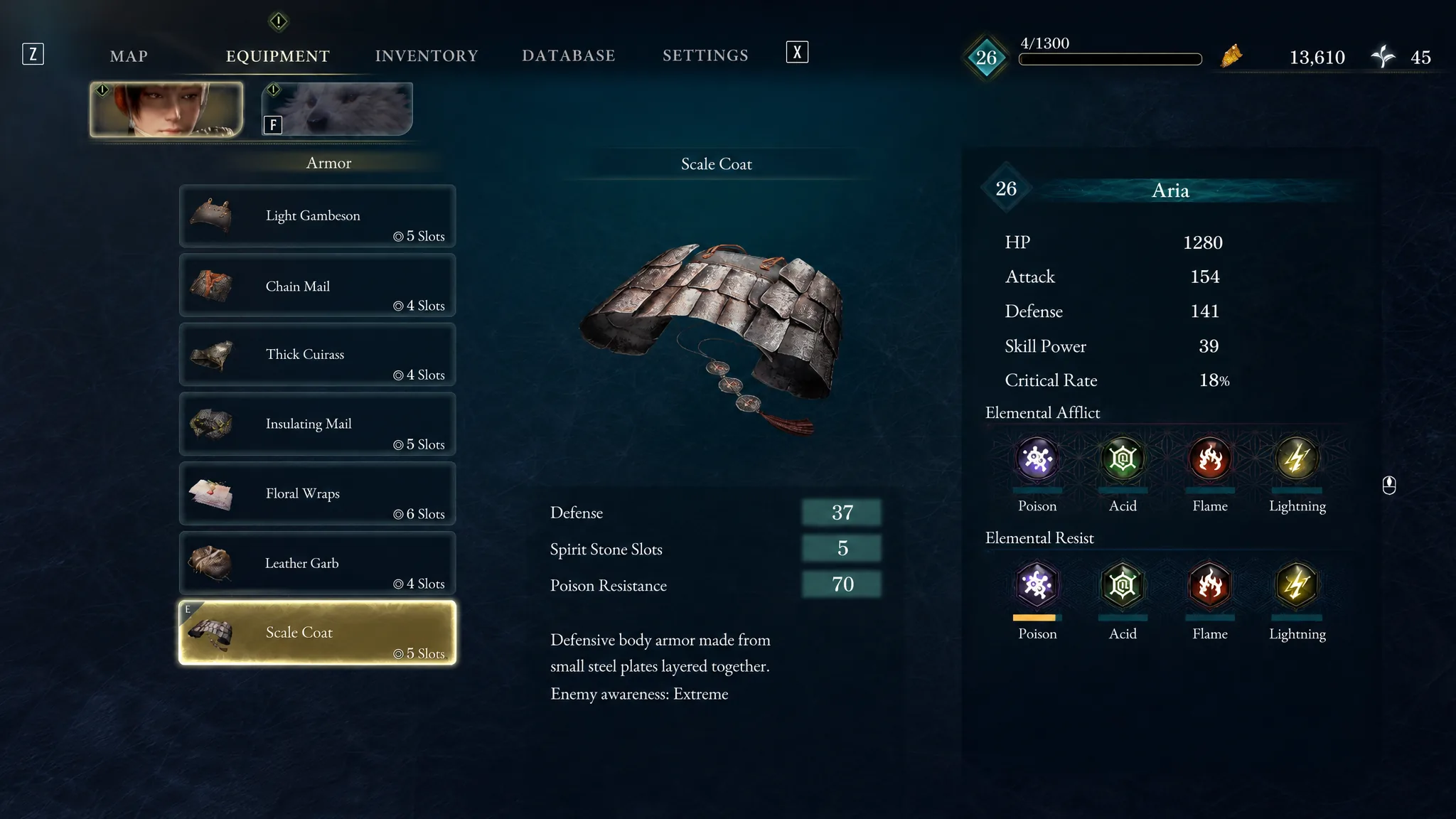 The Scale Coat armor is shown in Beast of Reincarnation