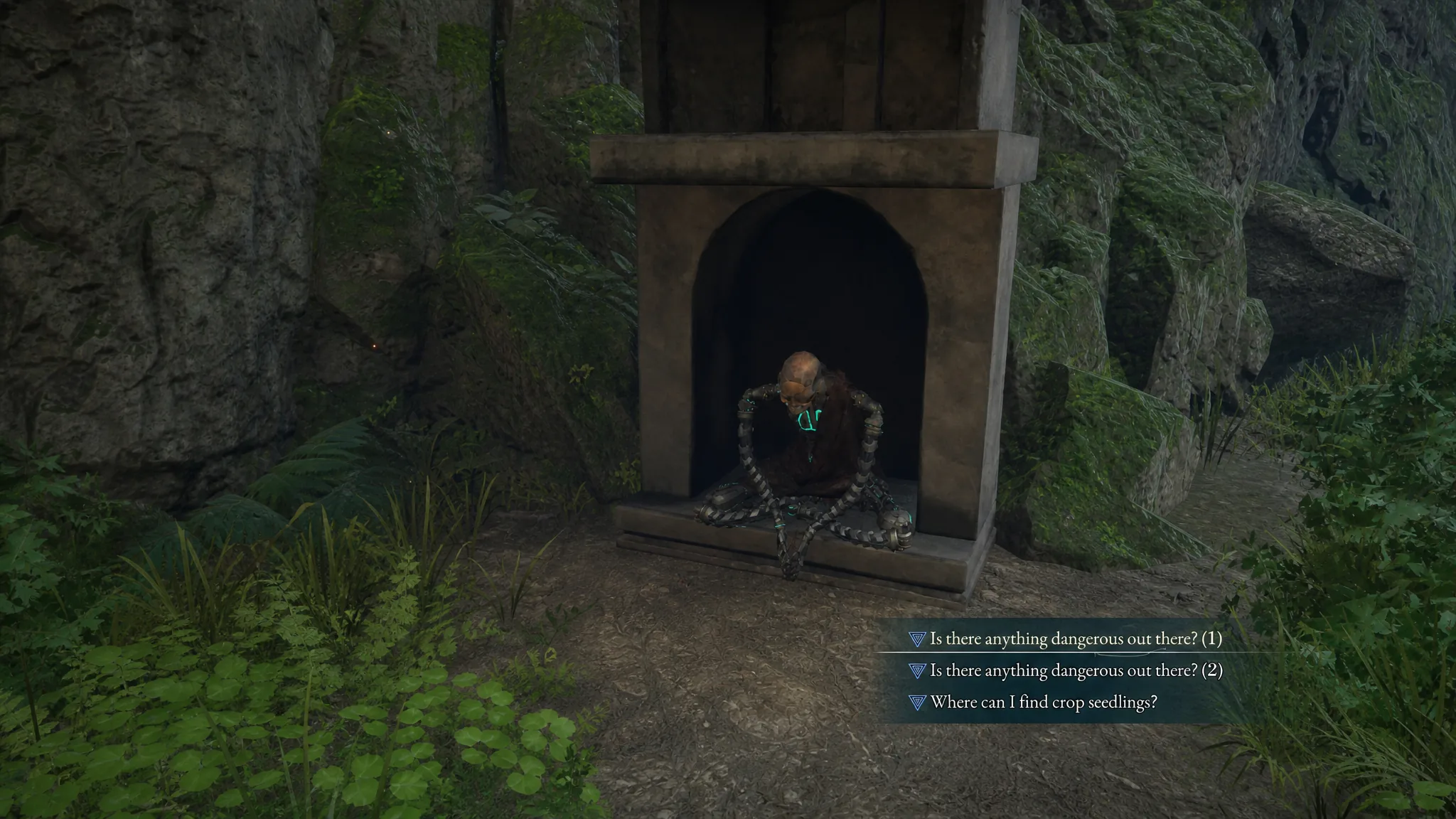 Emma speaks with a Keeper Golem in Beast of Reincarnation