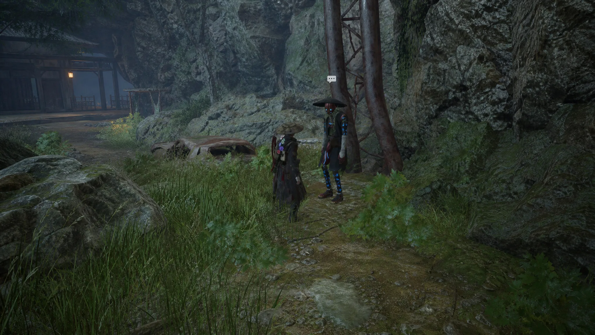 Emma speaks with a Merchant Golem in Beast of Reincarnation