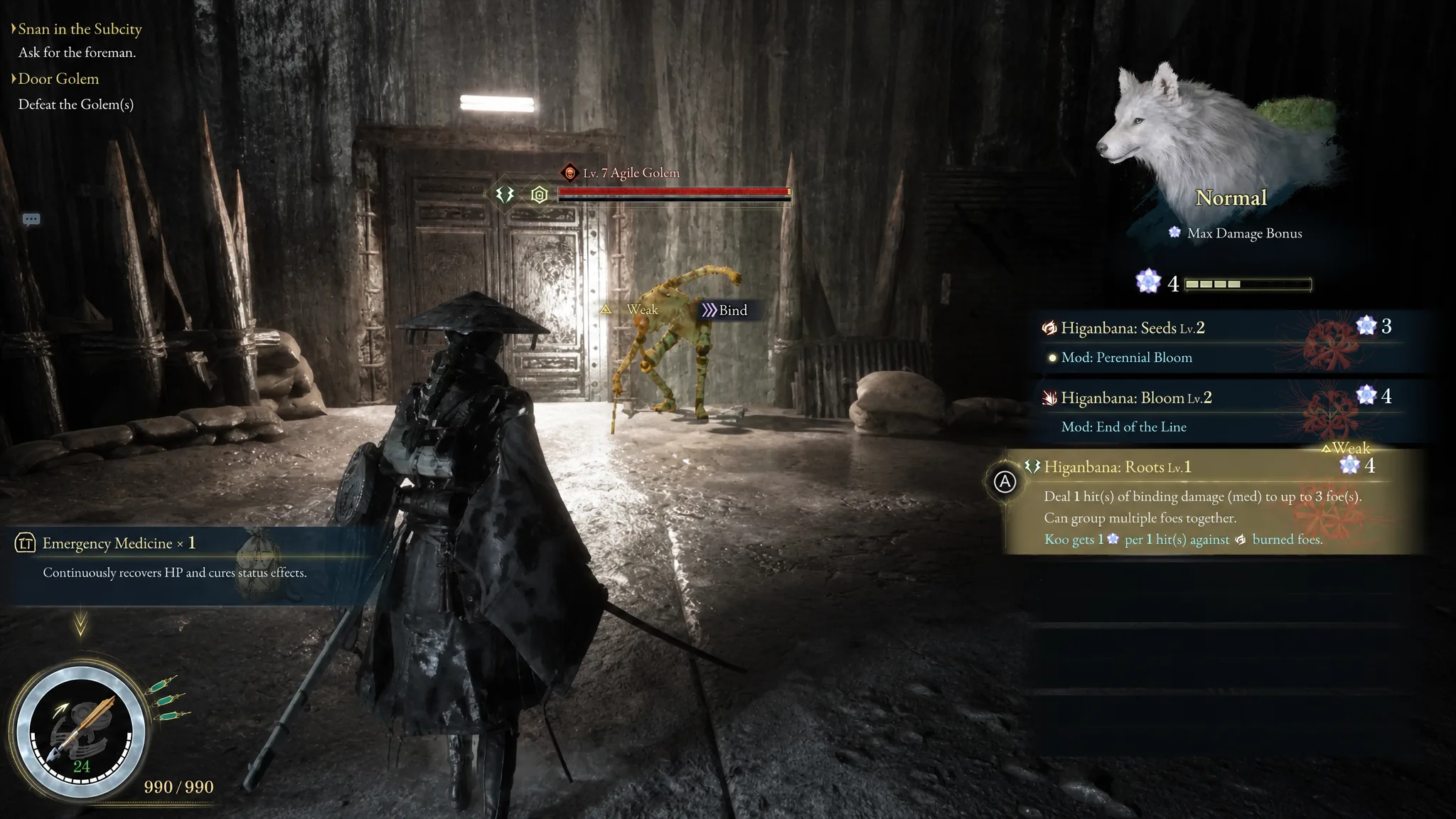 Asking Koo to attack the Door Golem in Beast of Reincarnation