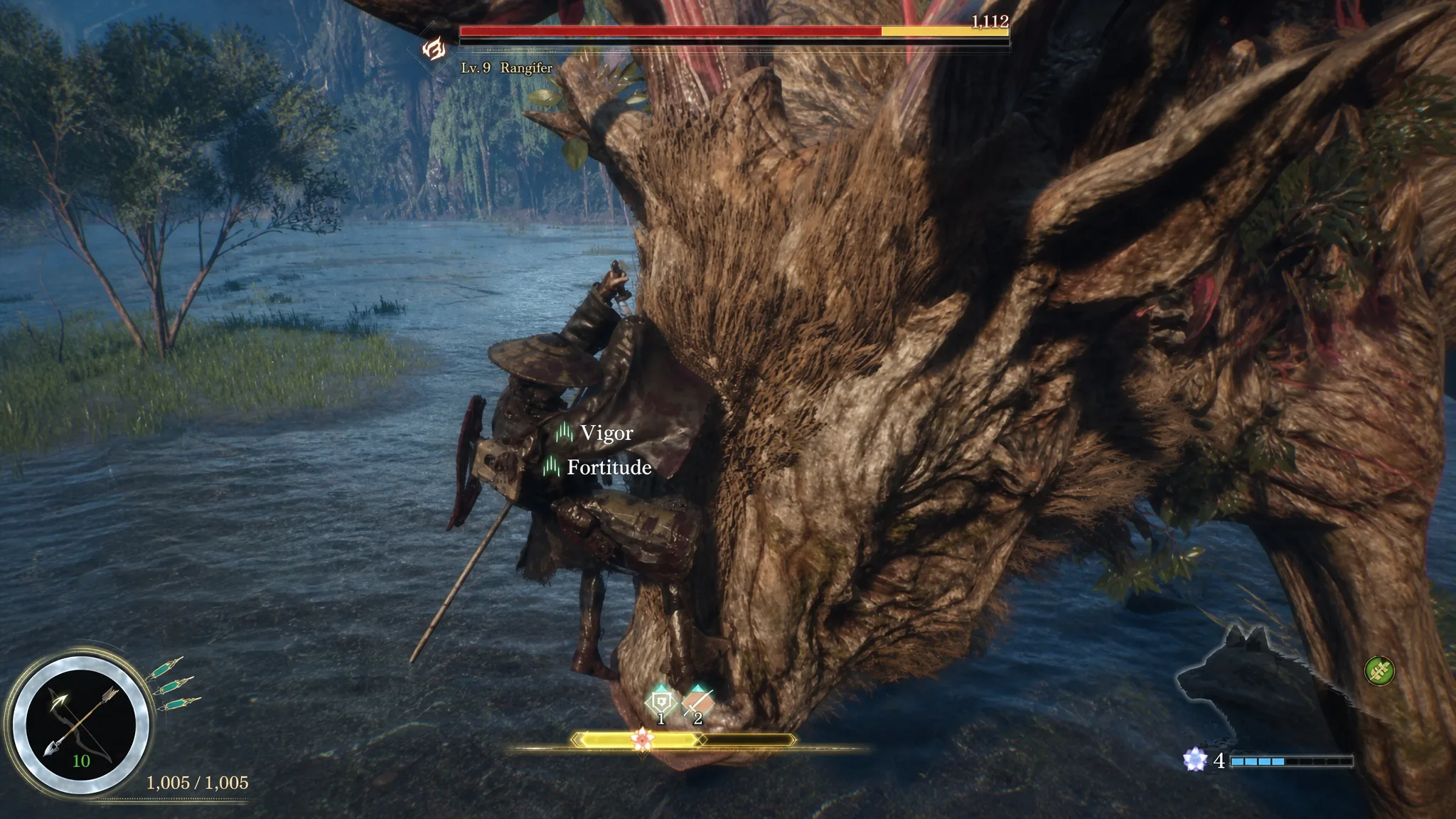 Performing a Death From Above attack on Rangifer in Beast of Reincarnation