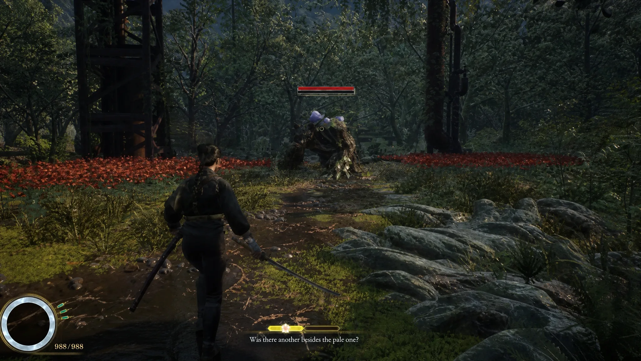 Emma about to fight a bear in the Chapter 1 Flashback in Beast of Reincarnation