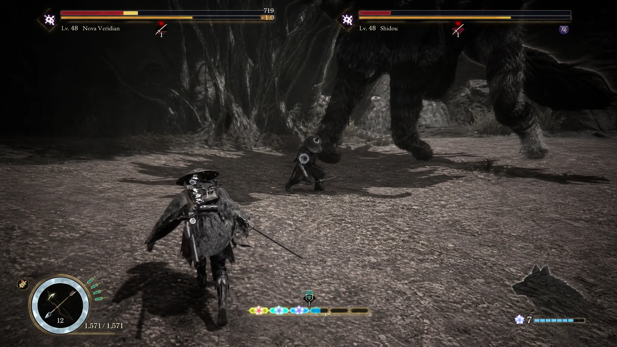Koo the dog companion using a skill in battle