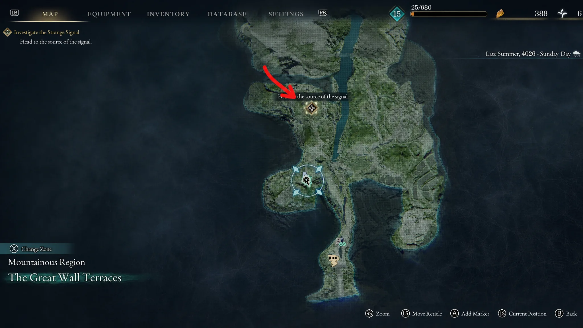 Where to find the strange signal in Chapter in Beast of Reincarnation