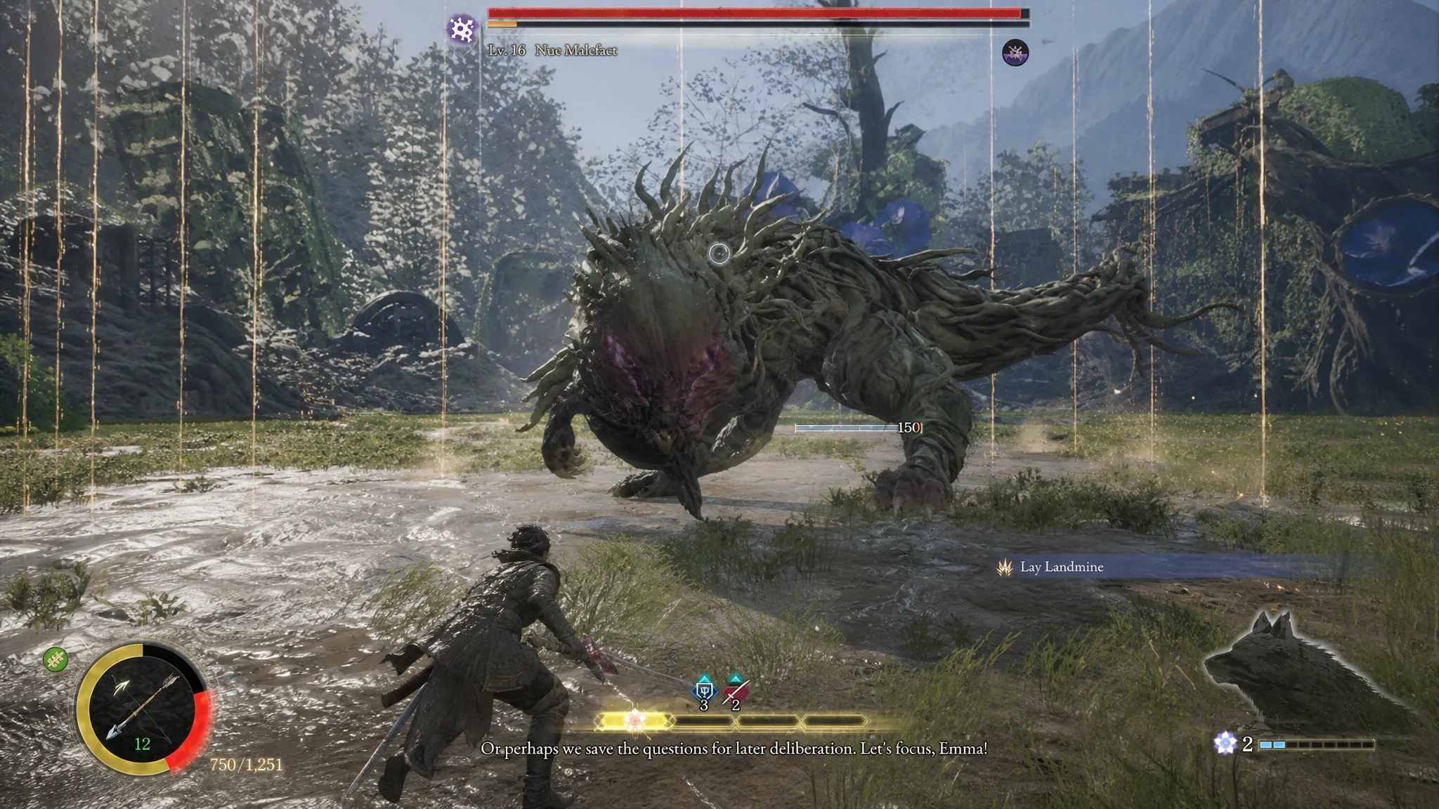 Fighting the Nue Malefact for the first time in Beast of Reincarnation