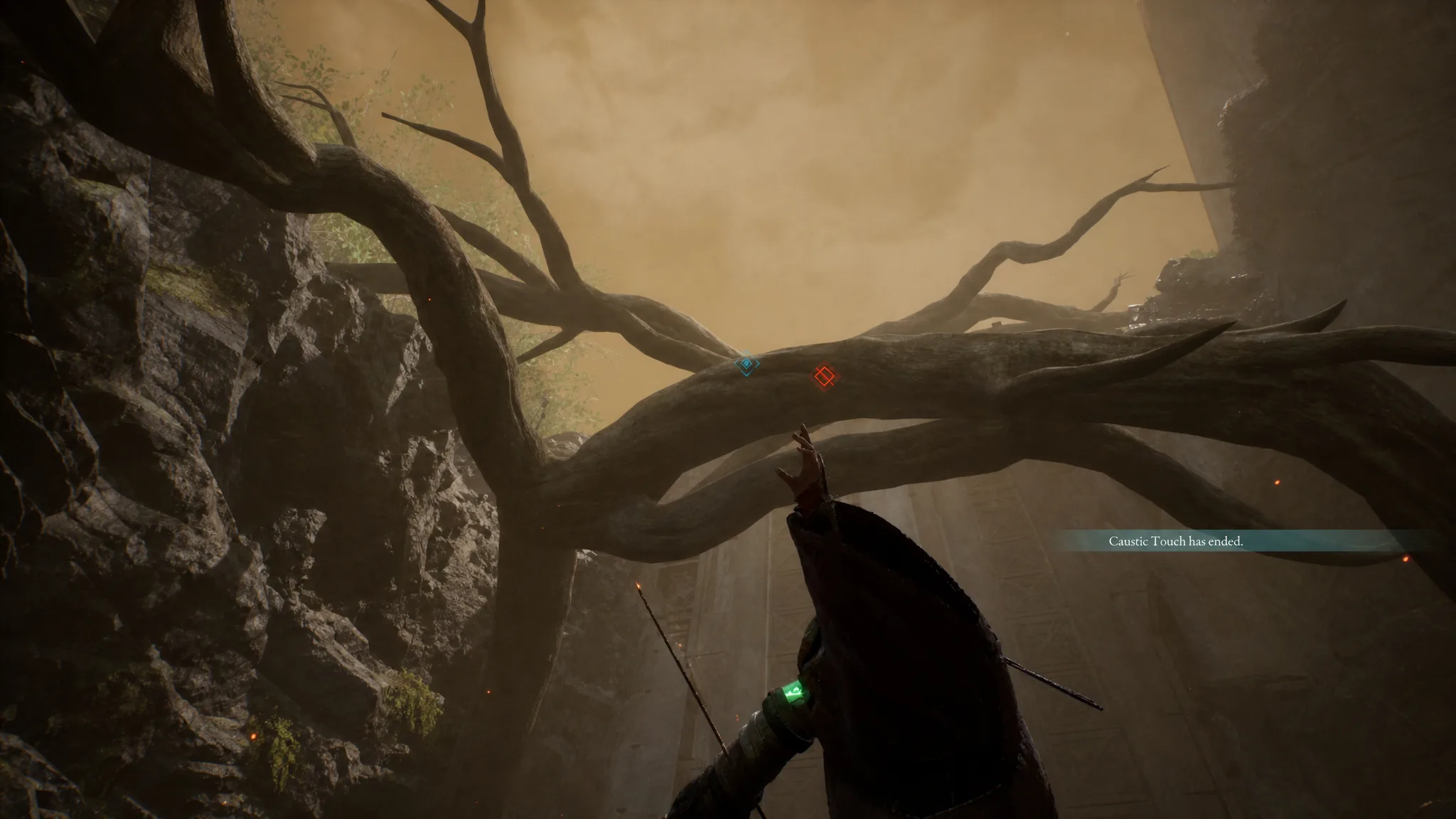 The bear malefact blocking the path after the tower collapses