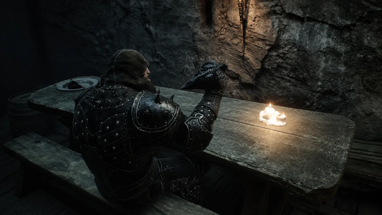 Gragu winding up a charged Staggering Blow against an enemy in Mortal Shell 2