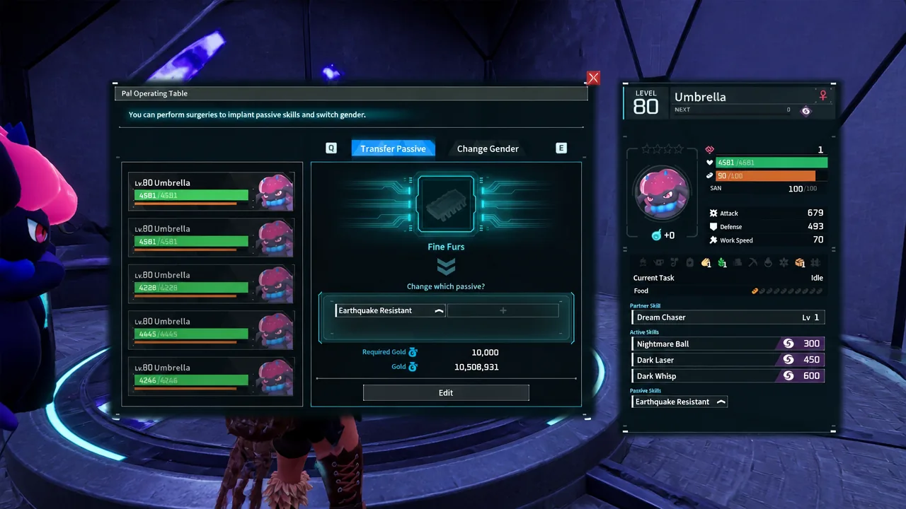 You can target specific passives using the Pal Surgery Table (PocketPair)