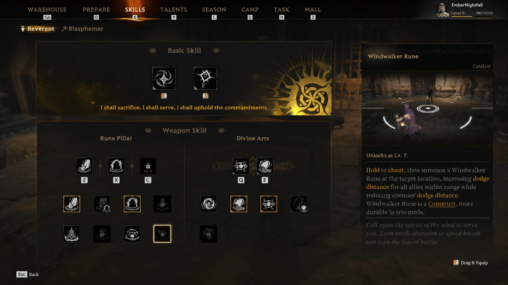 Runes in Mistfall Hunter