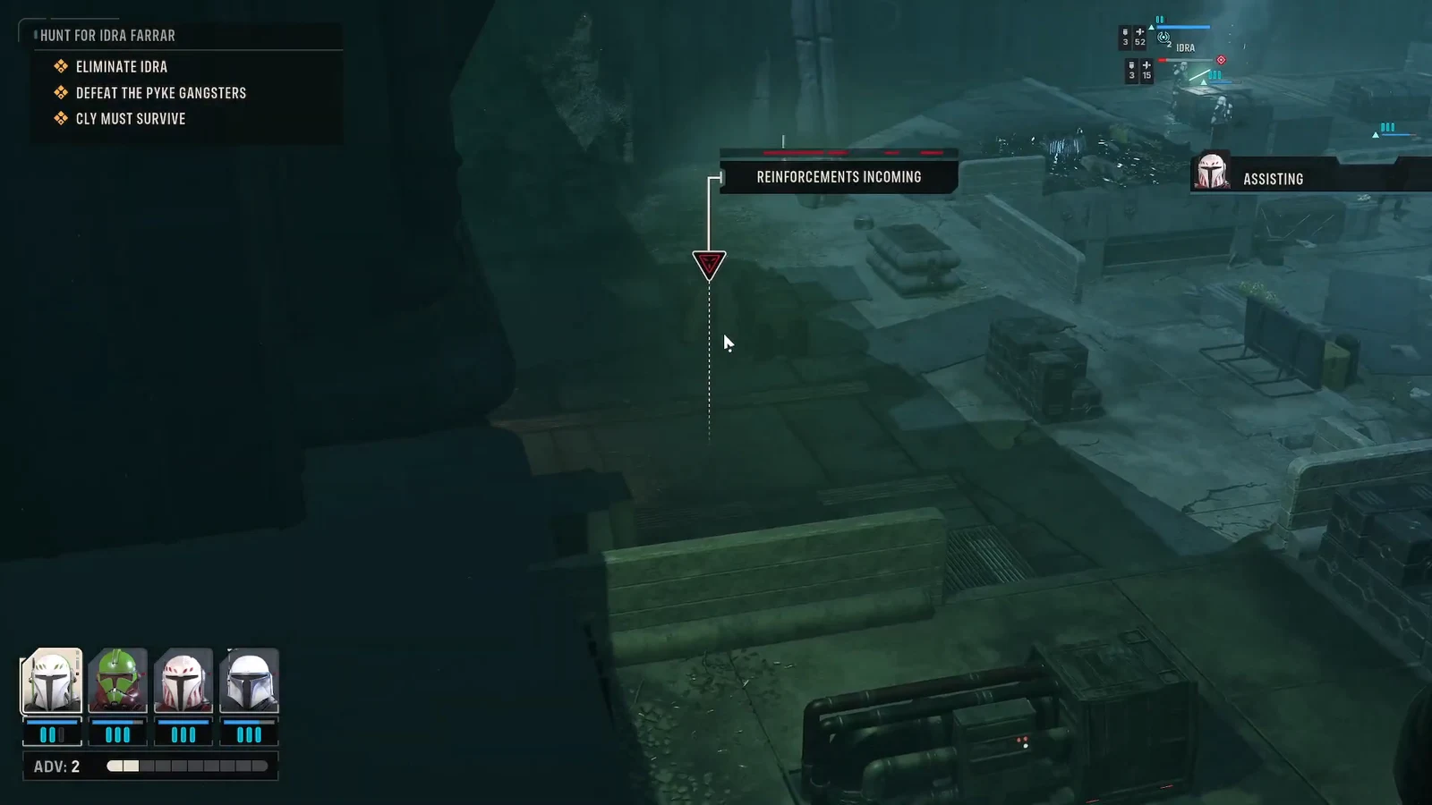 Hunt for Idra Farrar objective list on screen as fresh Pike gangsters enter the arena