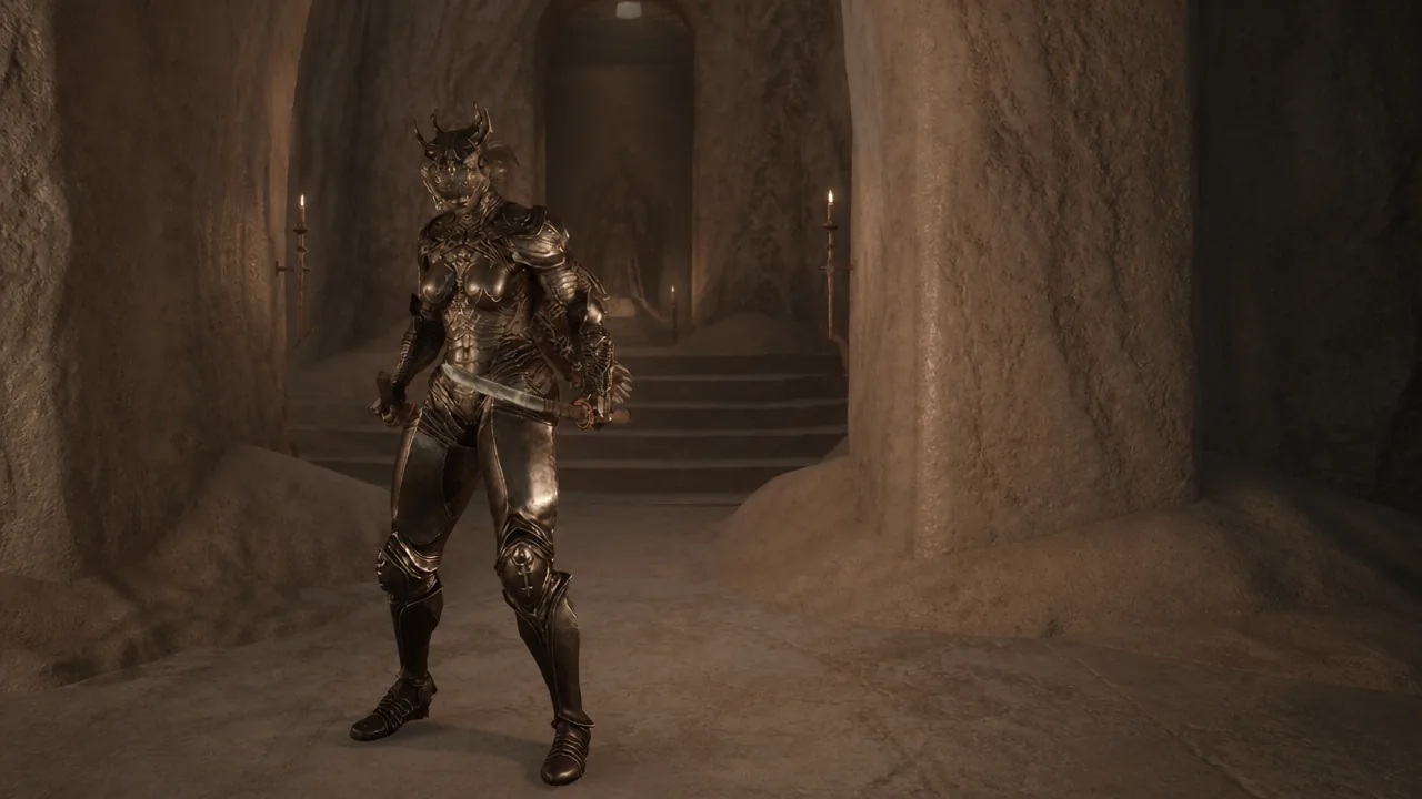 Proxima, the defensive Broodseeker Shell, in Mortal Shell 2