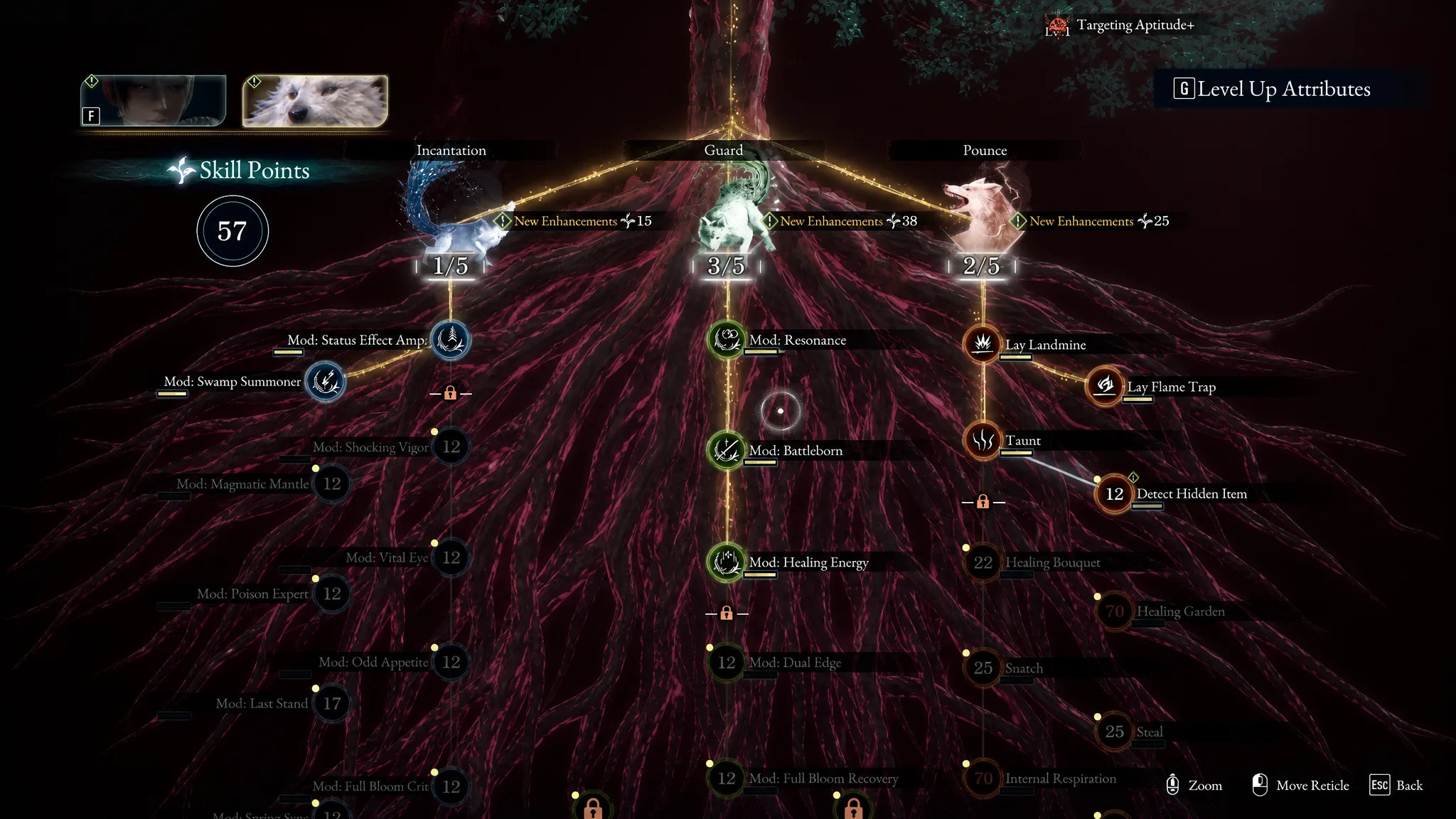 The roots of Koo's Skill Tree in Beast of Reincarnation are shown