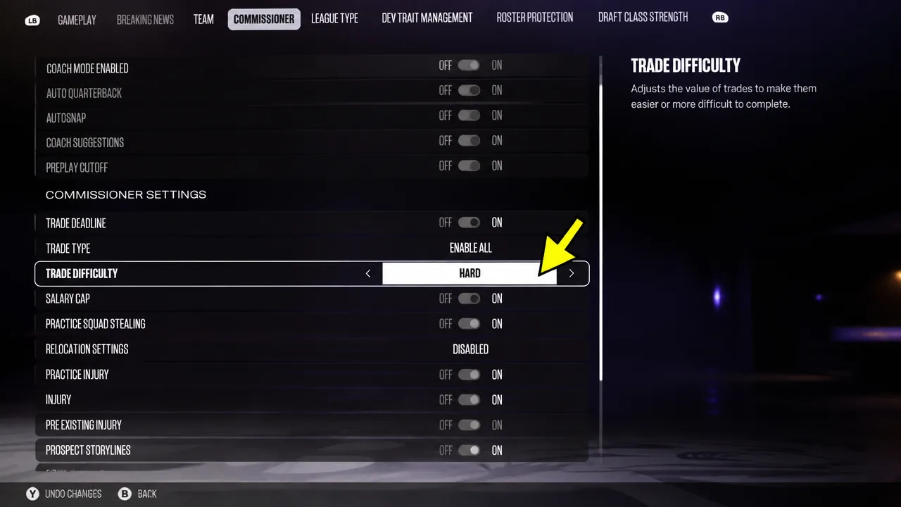 Commissioner Sliders - Madden 27