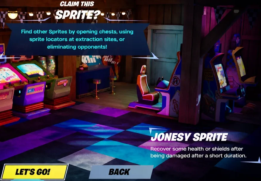 Fortnite claim prompt for a starter Sprite with the confirmation button highlighted